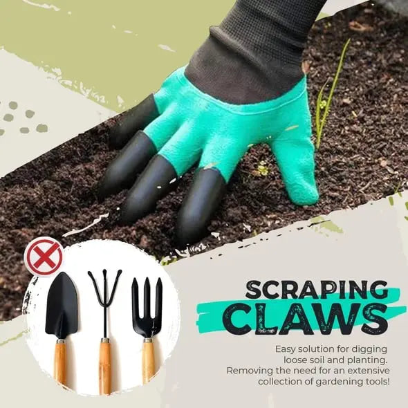 1 Paar Gartenhandschuhe mit Krallen – Pflanzen ohne Werkzeug