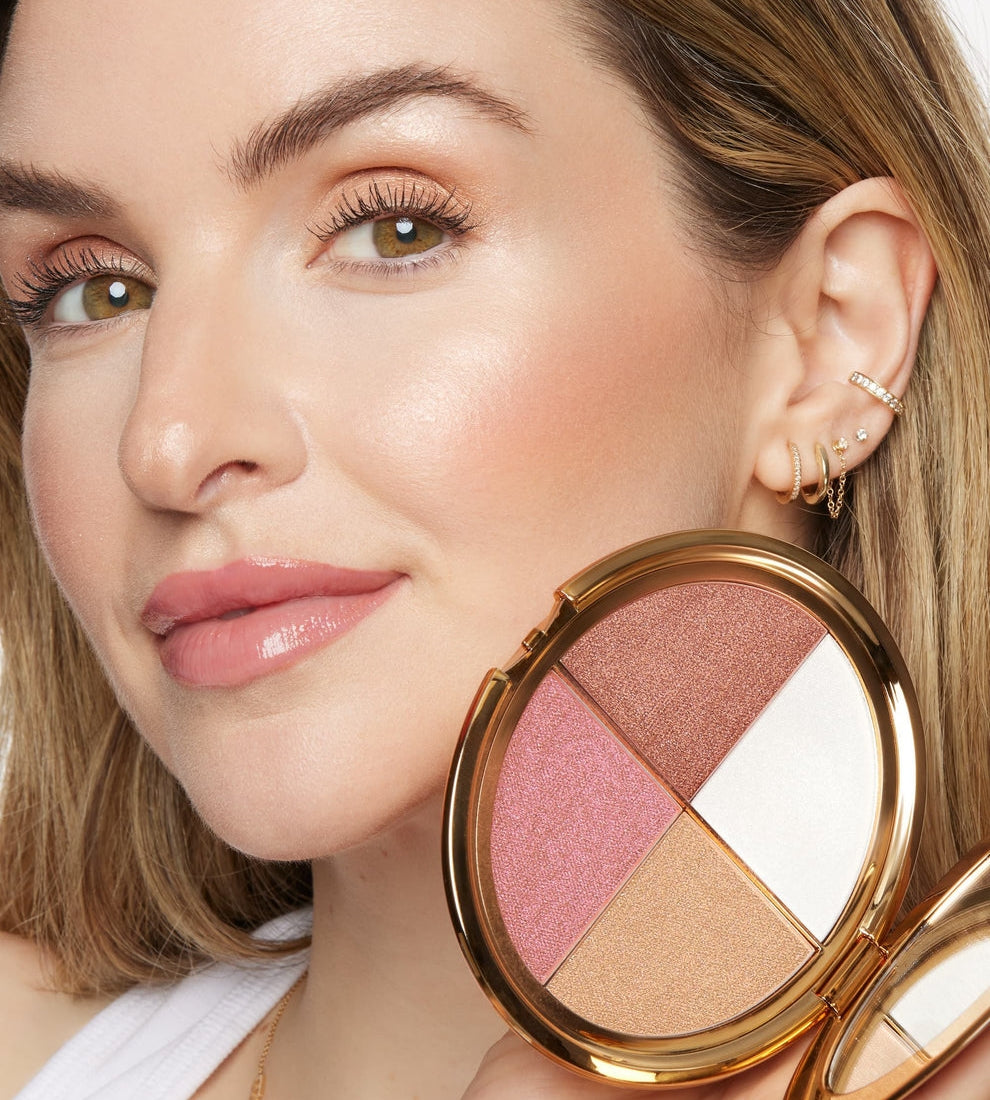 đđ„Letzte 3 Stunden 50% Rabattâ°Augen- und Wangenpalette - Lidschatten und Highlighter-Make-up (mit abnehmbarem Pinsel)