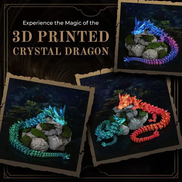 3D Drachenstein Gelenkige Kristall-Schlange