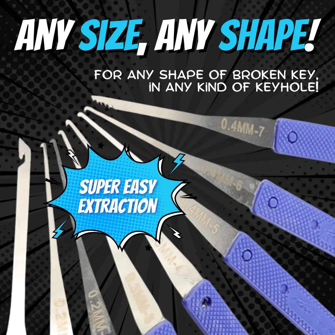 1+1 GRATIS | Broken Key Extractor Set – Entfernen Sie mühelos gebrochene Schlüssel aus jedem Schloss!